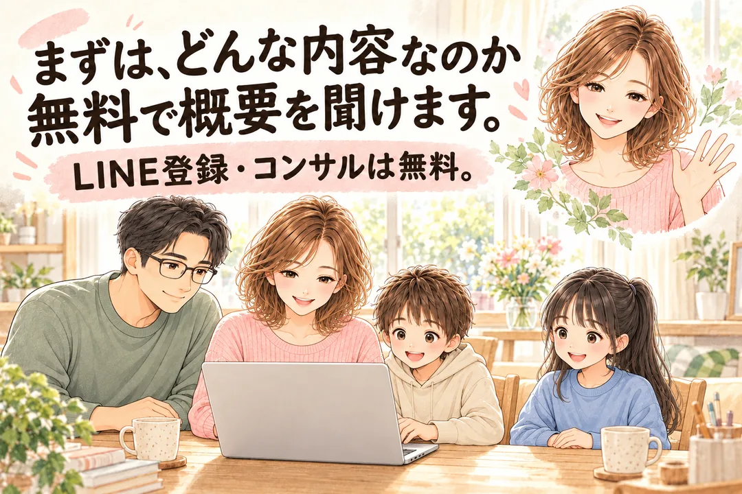 まずは、無料で話を聞ける（C・O：短い無料案内／帯）