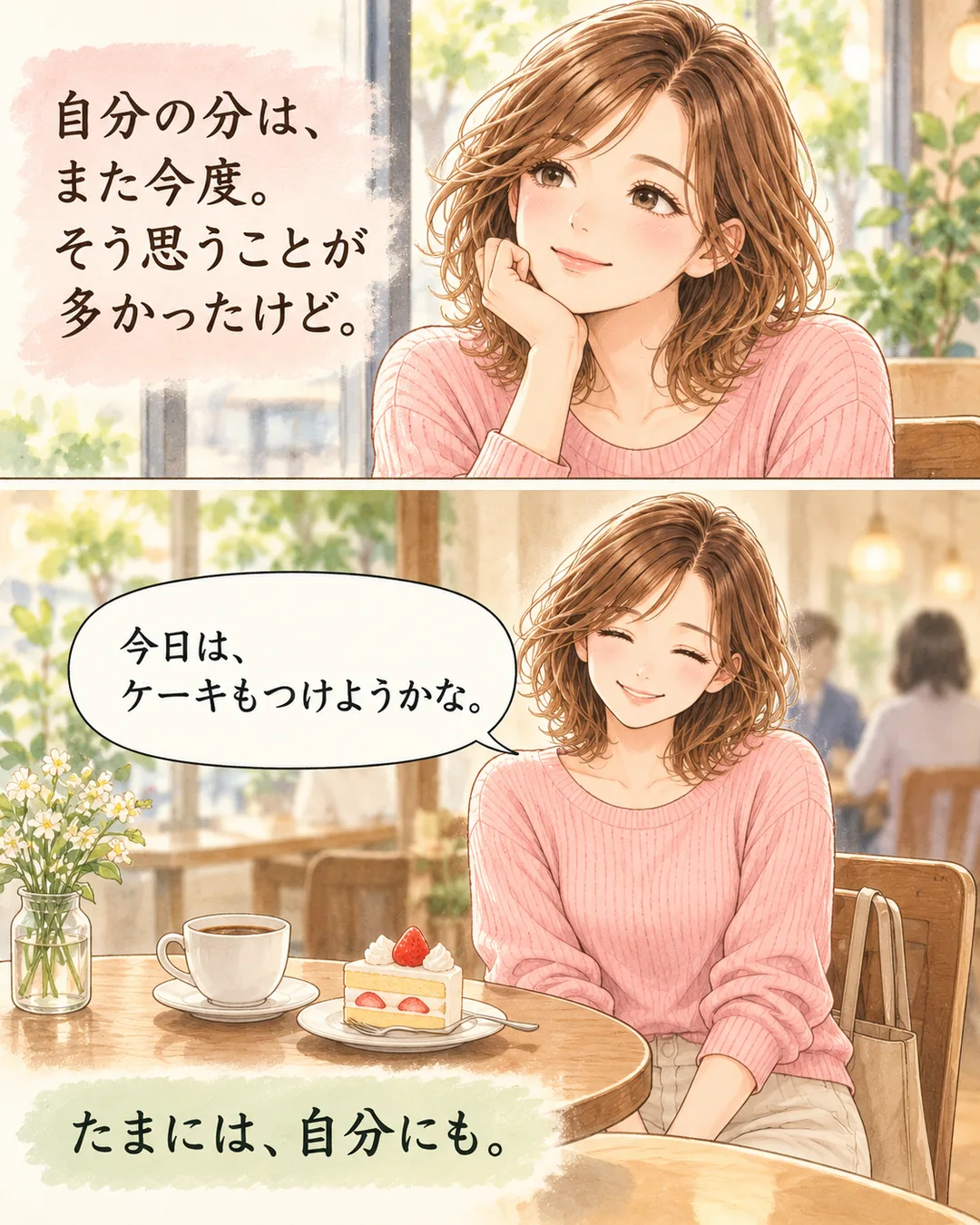 自分にも、たまには（生活の変化／2コマ）